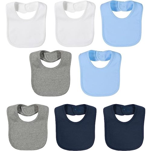 insular Baby Bibs Baby Bandana Drool Bibs 100% Cotton for Boys Girls Unisex for Teething and Drooling - Pink&yellow&gray&blue