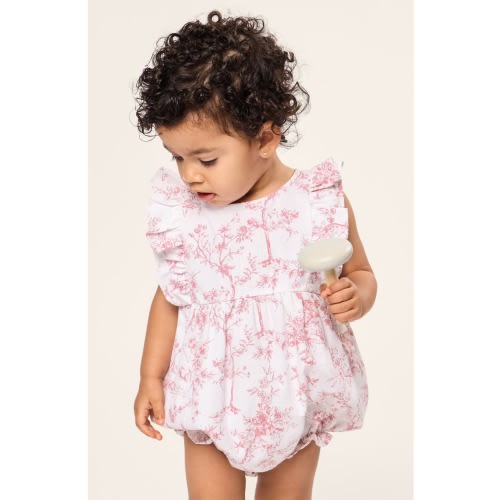 Floral Twill Ruffled Romper