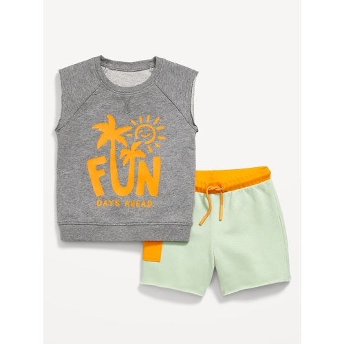 French-Terry Cut-Off Sweatshirt and Shorts Set for Baby | Old Navy