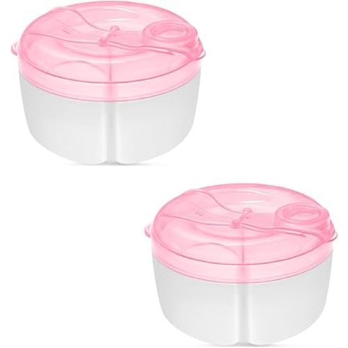 Accmor Baby Formula Dispenser On The Go, Formula Container to Go, Non-Spill Rotating Three-Compartment Formula Dispenser and Snack Storage Container for Infant Toddler Traveling