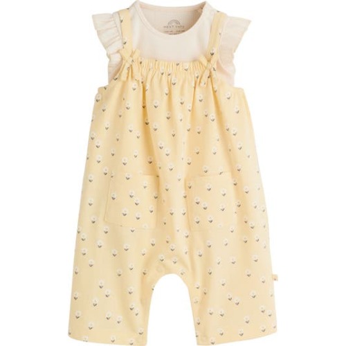 Floral Overalls & Bodysuit Set, 9-12M