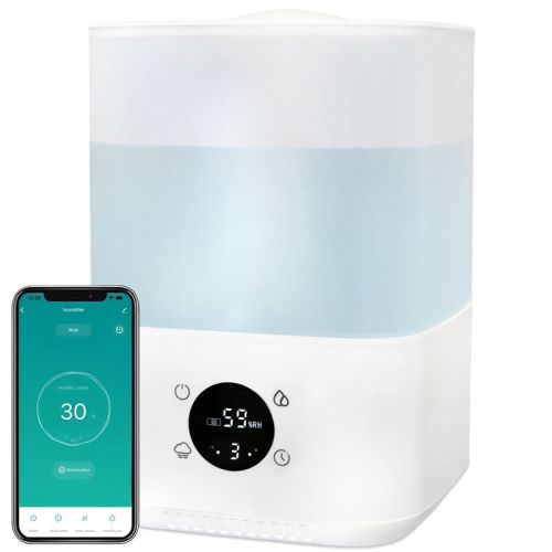 SKONYON 4L Cool Mist Humidifier with App Control, 7-Color LED, Ultra Quiet Operation, and Easy Top Fill Design