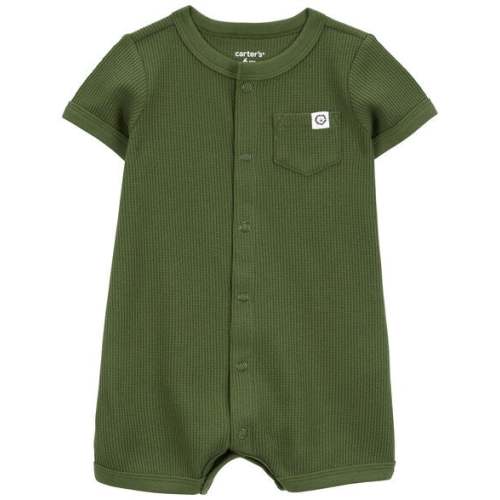 Baby Waffle Knit Short-Sleeve Romper - Green - Carter's | Carter's