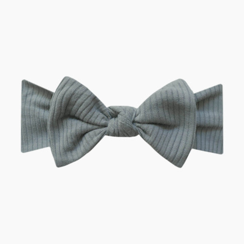 Copper Pearl Knit Headband Bow - Moss