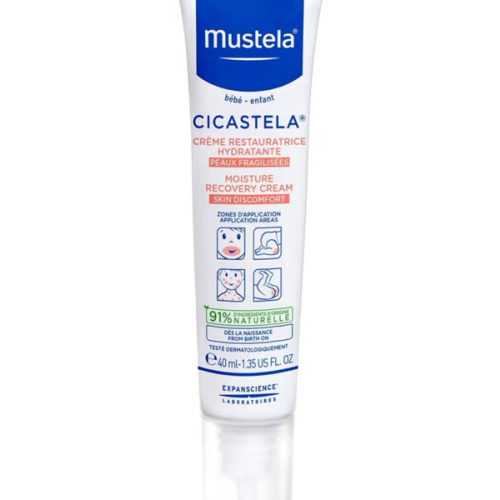 Mustela Cicastela Moisture Recovery Cream - Multipurpose Baby Ointment for Skin Discomfort - with Natural Avocado & Hyaluronic Acid - Fragrance-Free - 1.35 fl. Oz