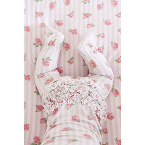 Rosy & Cozy Ruffle Zipper Footie Caden Lane