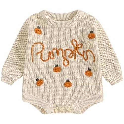 Newborn Baby Girls Boys Sweater Rompers Halloween Clothes Long Sleeve Cute Toddler Fall Winter Bodysuits