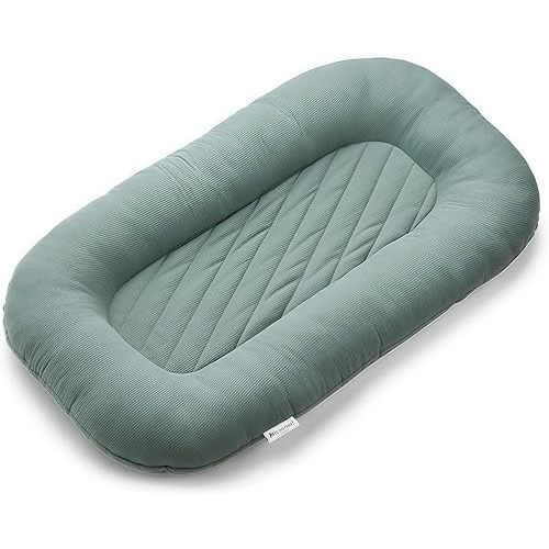 Oversize Baby Lounger for Newborn - 0-12 Months Infant Lounger Breathable Cotton Baby Nest Lounger Playtime Mat for Infant Essentials Baby Shower Gifts (Green)