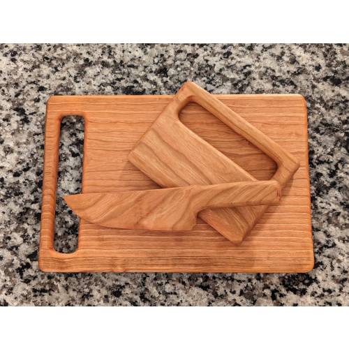 Kids Montessori Kitchen Tools, Solid Wooden Kid Sized Kitchen Tools, Kid Sized Chopper, Wooden Knife, Wooden Chopper, Kids Cutting Board