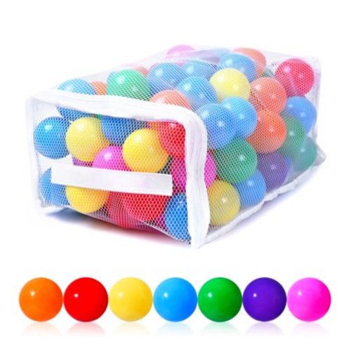 PlayMaty 100pc Soft Play Ball Pit Balls - BPA & Phthalate Free, Colorful for Kids, Toddlers & Baby Playhouse