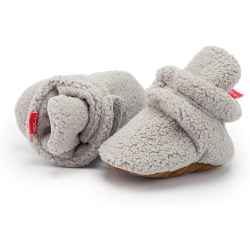 HsdsBebe Unisex Newborn Baby Cotton Booties Non-Slip Sole for Toddler Boys Girls Infant Winter Warm Fleece Cozy Socks Shoes