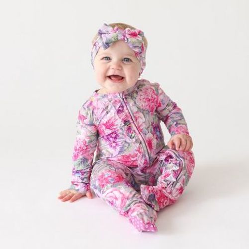 Infant Ellery Footie Ruffled Zippered One Piece - Posh Peanut
