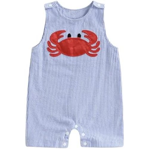 Toddler Boy Easter Outfit Bunny Carrot Embroidery Jumpsuit Sleeveless Overall Spring Palysuit Easter Clothes 0-3 Y