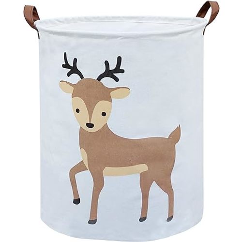 Kids Laundry Basket,Deer Laundry Hamper Collapsible Baby Storage Baskets for Boy Room Decor,Nursery Hamper,Toy Organizer,(Deer)