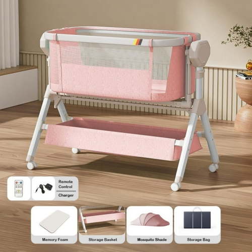 Automatic Rocking Bassinet Baby Cribs Bedside Sleeper Newborn Sleeping Bed Portable Crib