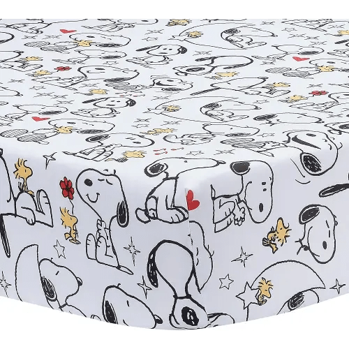 Bedtime Originals Snoopy Love Infant Baby/Toddler Fitted Crib Sheet