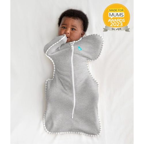 Love to Dream Swaddle UP, Baby Sleep Sack, Self-Soothing Swaddles for Newborns, Improves Sleep, Snug Fit Helps Calm Startle Reflex, New Born Essentials for Baby, 1.0 TOG, 5-8.5 lbs, Gray