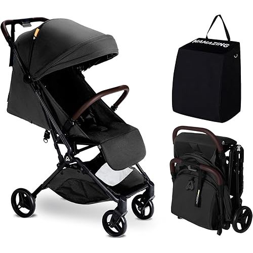 Lightweight Baby Travel Stroller - Mom’s Choice Gold Award, Compact Travel Stroller for Airplane, One-Hand Fold, Carbon Fiber, 11.6 lbs, Jet