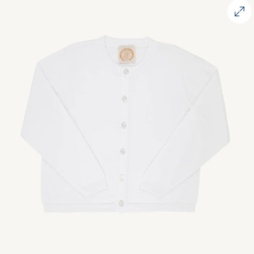 Cambridge Cardigan (Unisex) - Worth Avenue White with Pearlized Button