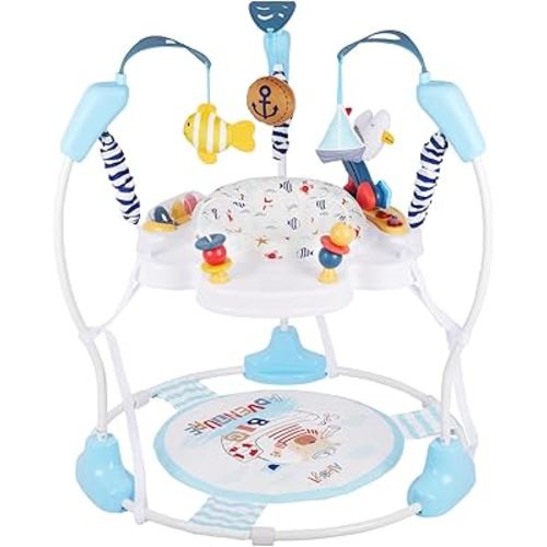 Baby Activity Center, 3-in-1 Baby Jumper, Infant Activity Center with 360° Rotating Seat, Music, Lights, 3 Adjustable Heights, Infant Activity Jumper for 6+ Months JP2401