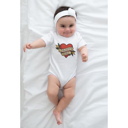 Daddy's Girl Baby Gerber Romper Cute Baby Shower Gift Infant Newborn Clothes Comfortable Baby Outfit Traditional Classic Tattoo Heart Flash