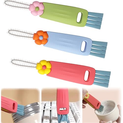3 in 1 Cup Lid Cleaning Brush, 2024 New Multifunctional Cleaning Brush Cup Lid Cleaning Brussy Set, 3 in 1 Cup Brush for Bottle Gap Tight Spaces Cup,Coffee Cup Thermos Cup Cleaning Brush