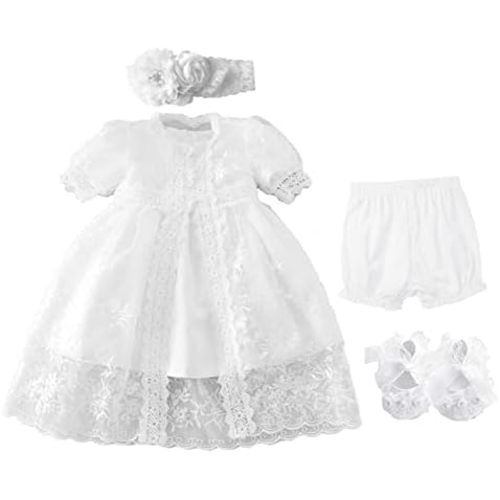 Bow Dream Christening Gown Baby Girl Lace Toddler White Special Occasion Dresses