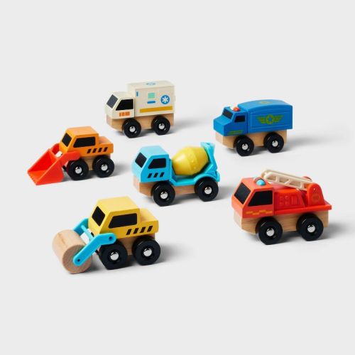 Wooden Vehicle - 6pk - Gigglescape™