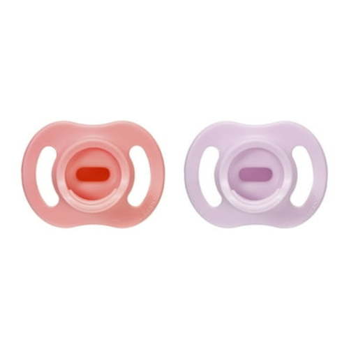 Tommee Tippee Ultra-light StayPut Pacifier, 0-6m, One-Piece Silicone Design, 2 Pack