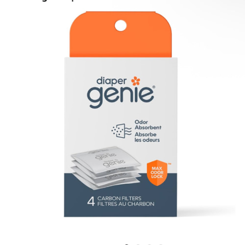 Diaper Genie Carbon Filter (4-Pack) | Diaper Pail Odor Eliminator & Deodorizer | Compatible with the Diaper Genie Complete and Expressions Pail