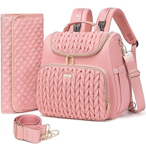 4 in 1 Convertible Diaper Bag Backpack,Waterproof Baby Diaper Bag with Changing Pad,Converts into Baby Tote Bag,Diaper Backpack,Stroller Bag and Crossbody Diaper Bag