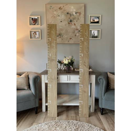 Personalized Growth Chart Measuring Board | 6 Foot Height Measuring Board | Hand-Stained Natural Select Pine Wall Decor