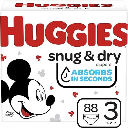 HUGGIES Snug and Dry Baby Diapers Big Pack, 88 Count