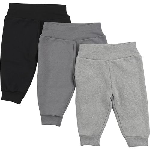 Hanes Girls Fleece Pull-on Pants 3-pack, Flexy Super Soft 4-Way Sweatpants, Stretch Joggers for Babies & Toddlers
