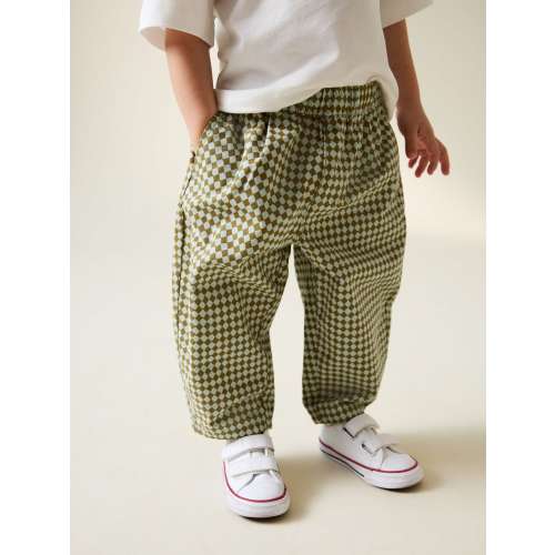 Green/Blue Mini Harlequin Barrel Pull On Trousers (3mths-7yrs) (3mths-7yrs)