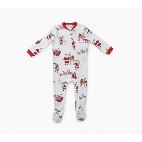 Heritage Santa Organic Baby Pajama | Pottery Barn Kids