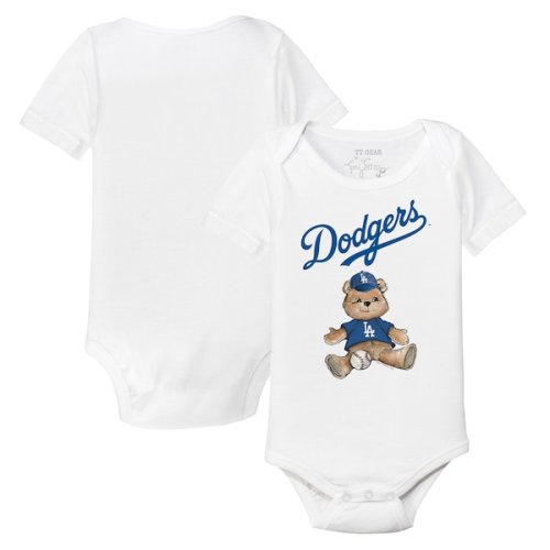 Infant Los Angeles Dodgers Tiny Turnip White Teddy Boy Bodysuit