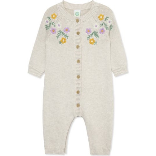 Garland Embroidered Cotton Sweater Romper