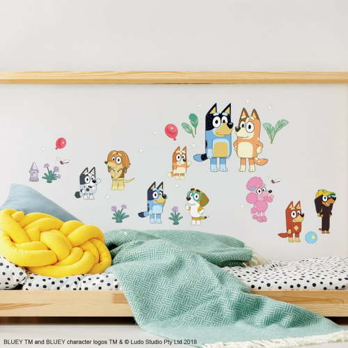 Bluey Family & Friends Peel and Stick Wall Decals for Kids
