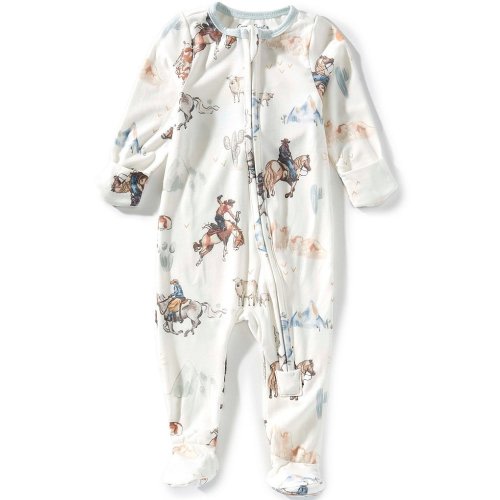 Copper Pearl Baby Boys Months Boone Western Print Long Sleeve Zip Front Footie