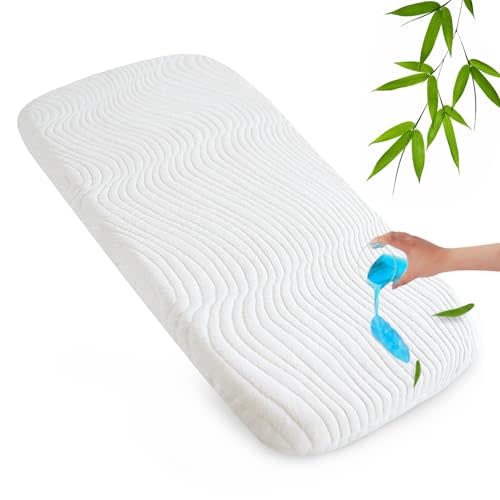 Baby Bassinet Mattress Pad 20" x 33"x 0.8" Compatible with Mika Micky/KoolerThings/Baby Delight/Pamo Babe/ANGELBLISS Bassinet, Waterproof Replacement Pad with Removable & Washable Mattress Cover