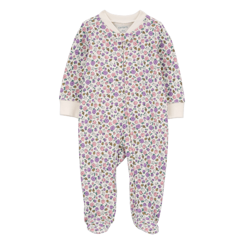 Multi Baby Floral 2-Way Zip Cotton Sleep & Play Pajamas
