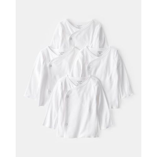 Baby 4-Pack Side-Snap Tees - White | Carter's