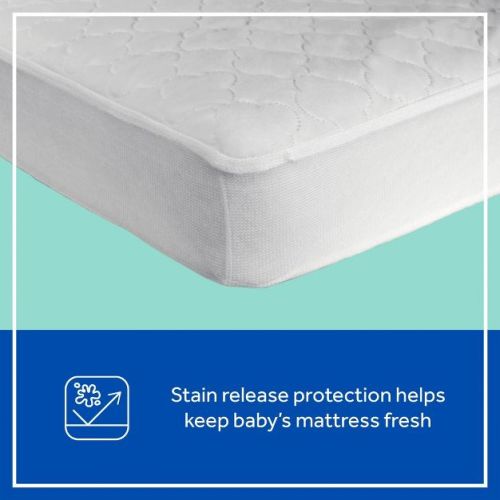Sealy Stain Release Waterproof Fitted Crib & Toddler Mattress Protector Pad: Hypoallergenic, Quilted, Knitted