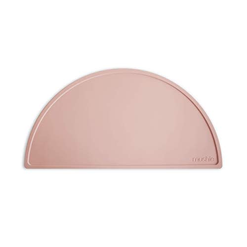 mushie Silicone Baby Bib | Adjustable Fit Waterproof Bibs (Dusty Rose)