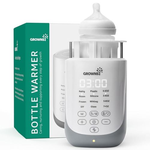 Grownsy Nutri Bottle Warmer with Innovative Auto-Lift Feature, Retain Fullest Nutrients Compact Baby Bottle Warmer, Fast & Even Heat, Always Right Temperature, Night Light for Nighttime Breastfeeding