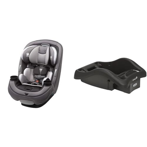 Safety 1st Grow and Go All-in-One Convertible Car Seat, Evening Dusk & onBoard 35 LT Adjustable Infant Car Seat Base