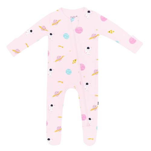 Zippered Footie in Sakura Space