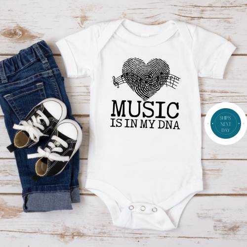 Music is in My DNA Onesie® | Cute Funny Baby Onesie® | Baby Shower Gift | Music Onesie®