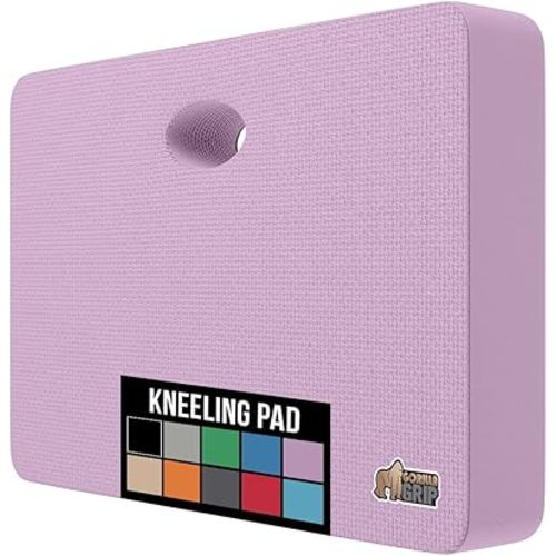 GORILLA GRIP Extra Thick Patent Pending Supportive Foam Kneeling Pad, Large Cushion Knee Pads for Gardening, Baby Bath Time, Dirt and Water Resistant, Workout and Garden Supplies, 17.5x11, Purple